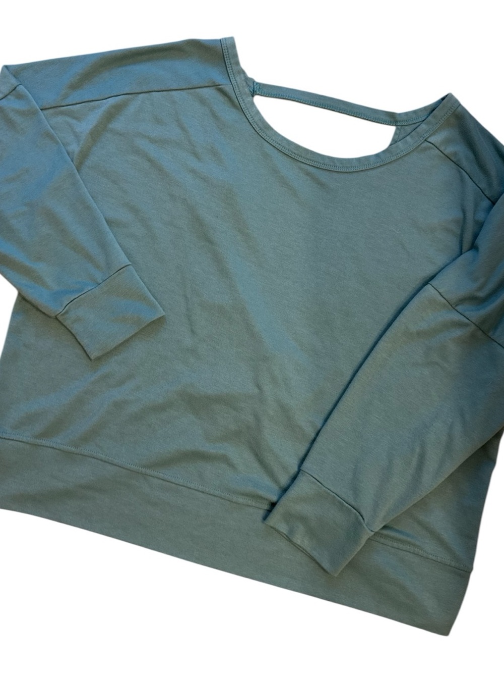💚Amazon Women’s Green Oversized Cut Out Open Back Casual Athletic Yoga Top | L